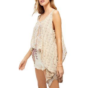 NEW Free People Mess Around Paisley Acanthus Boho Print Draped Baggy Tunic Tank